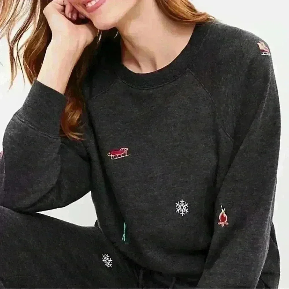 Lou & Grey Ski Lodge Cozy Cotton Terry Sweatshirt